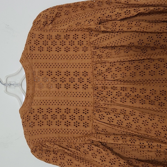 Madewell Eyelet Double Tie Peasant Top Size XS - Picture 5 of 9